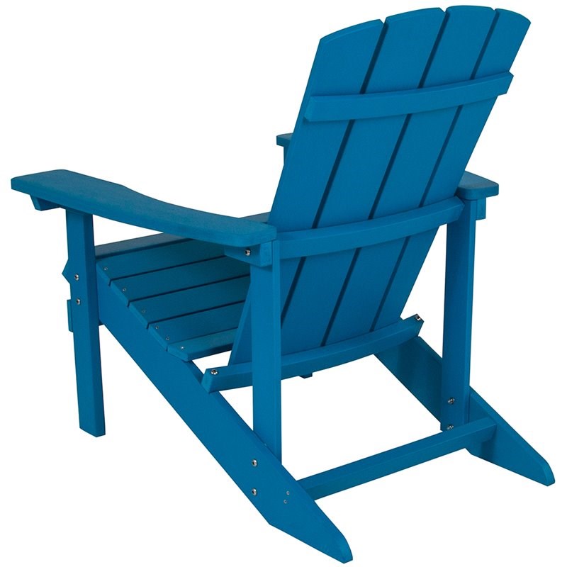 Flash Furniture Charlestown Faux Wood Adirondack Chair In Blue