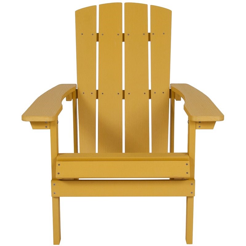 Flash Furniture Charlestown Faux Wood Adirondack Chair In Yellow