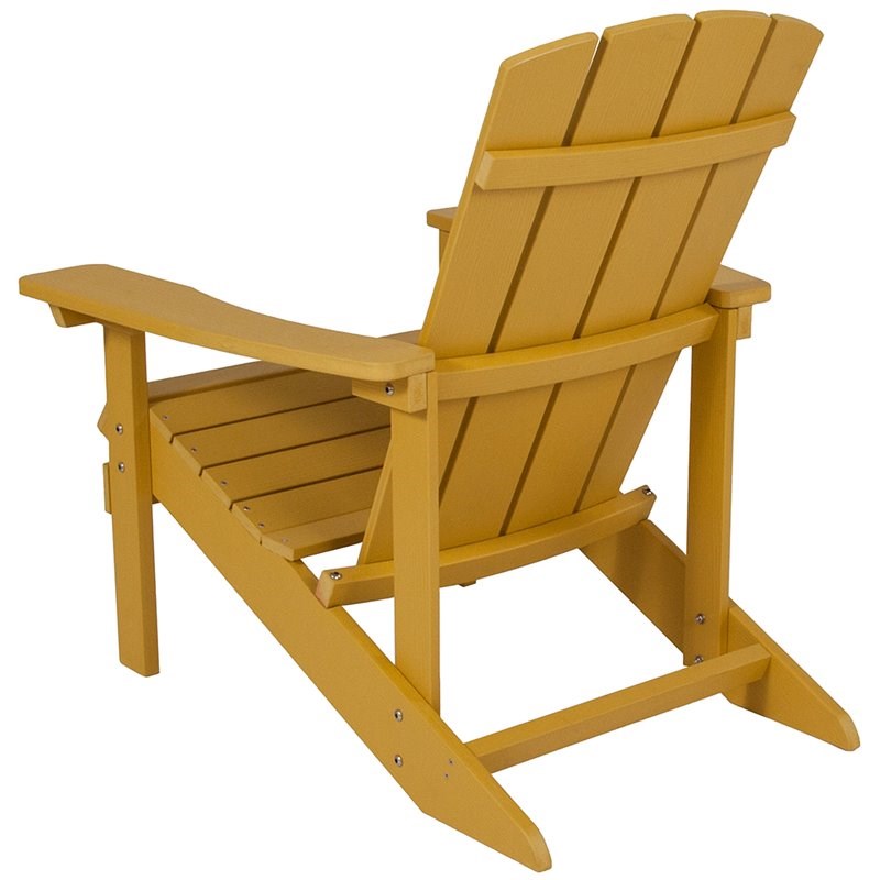 Flash Furniture Charlestown Faux Wood Adirondack Chair In Yellow