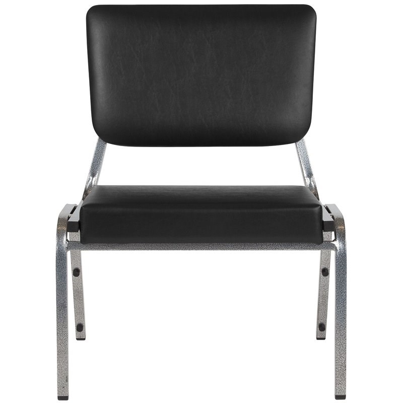 Flash Furniture Hercules Faux Leather Bariatric Reception Chair in Black