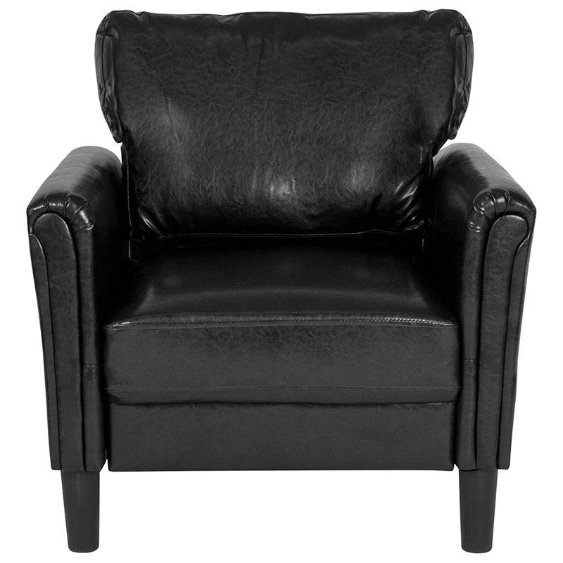Flash Furniture Bari Leather Accent Chair in Black