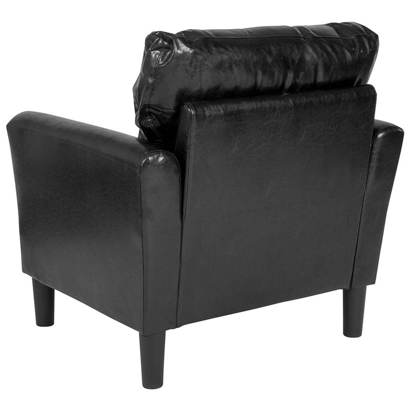 Flash Furniture Bari Leather Accent Chair in Black