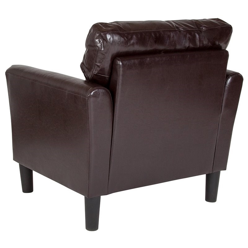 Flash Furniture Bari Leather Accent Chair in Brown and Black