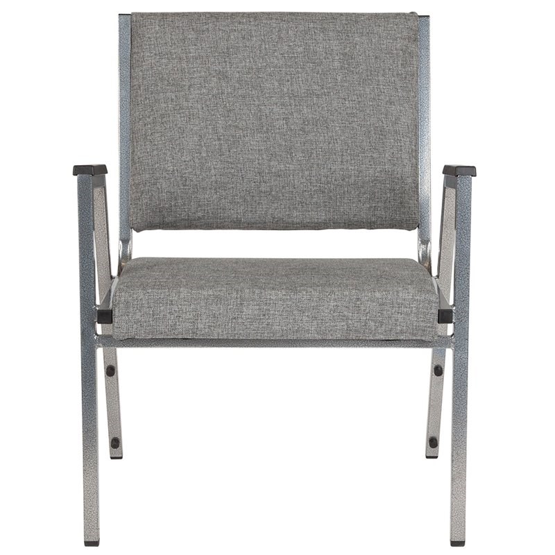 Flash Furniture Hercules Bariatric Reception Arm Chair in Gray and Silver