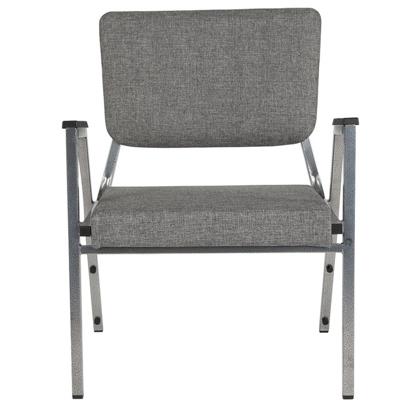 Flash Furniture Hercules Bariatric Reception Arm Chair in Gray and Silver