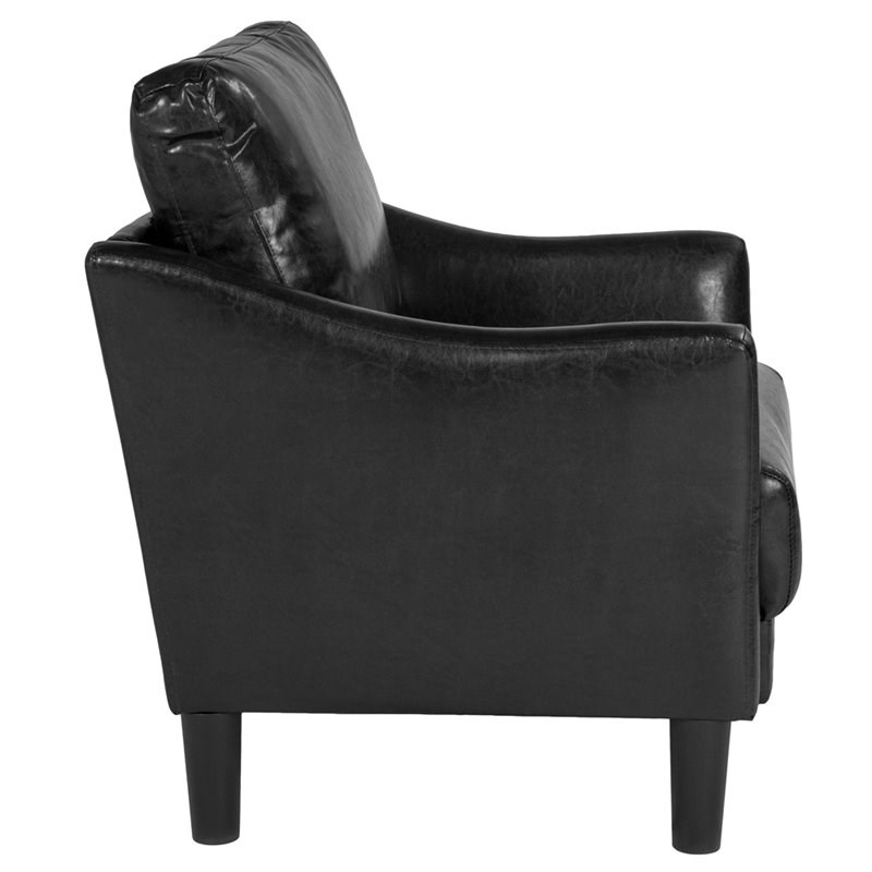 Flash Furniture Asti Leather Accent Chair in Black