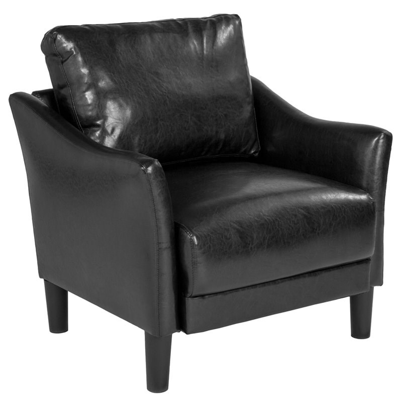 Flash Furniture Asti Leather Accent Chair in Black
