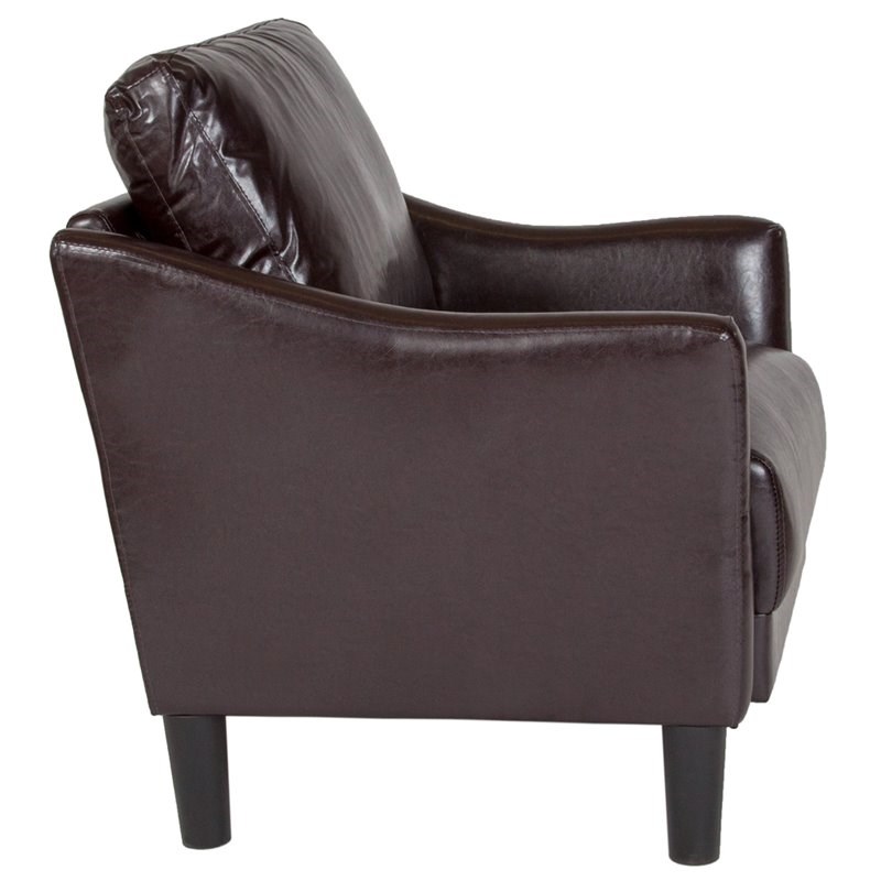 Flash Furniture Asti Leather Accent Chair in Brown and Black