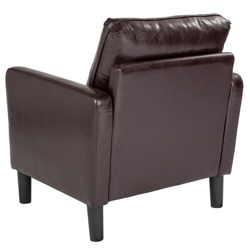 Flash Furniture Washington Park Leather Accent Chair in Brown