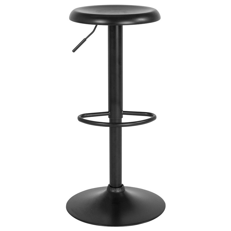 Flash Furniture Madrid Adjustable Swivel Bar Stool in Black