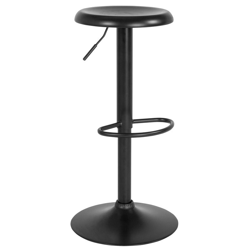 Flash Furniture Madrid Adjustable Swivel Bar Stool in Black