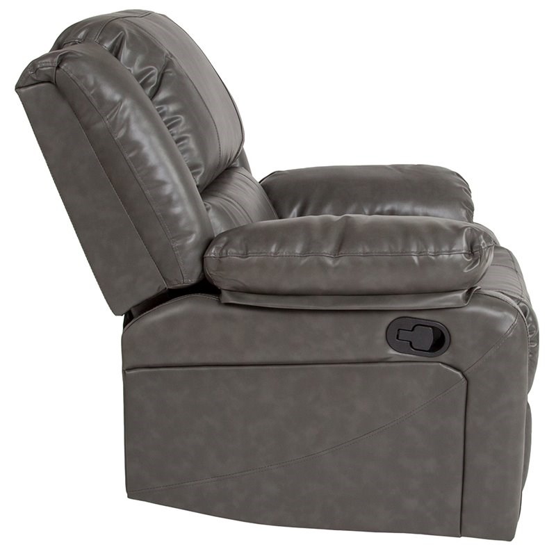 Flash Furniture Harmony Leather Recliner in Gray Homesquare