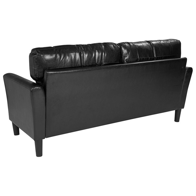 Flash Furniture Bari 3 Piece Leather Sofa Set in Black