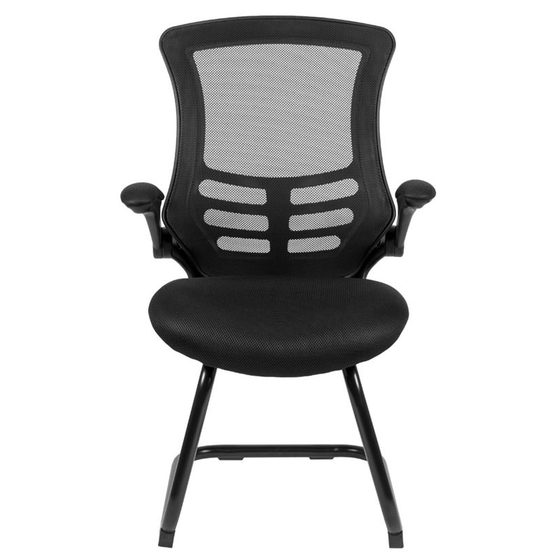 Flash Furniture Mesh Sled Office Side Chair in Black