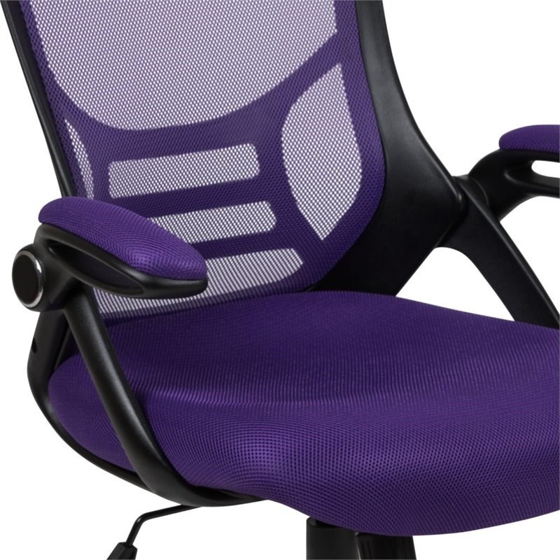 Flash Furniture HighBack Ergonomic Mesh Office Swivel Chair in Purple
