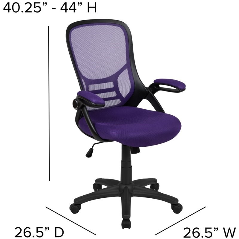 Flash Furniture HighBack Ergonomic Mesh Office Swivel Chair in Purple
