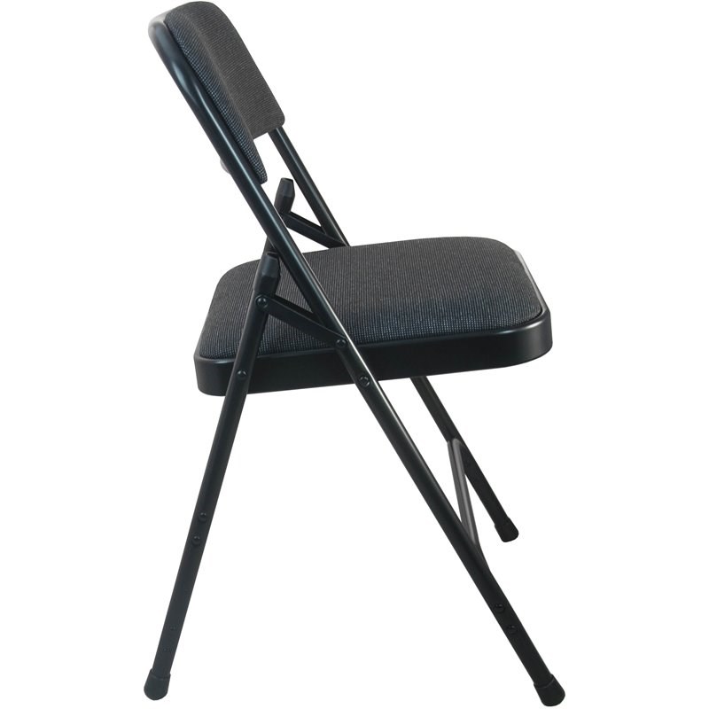 Flash Furniture Advantage Fabric Padded Metal Folding Chair in Black