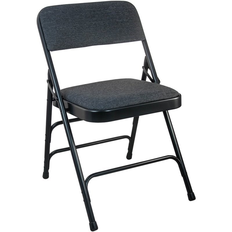 Flash Furniture Advantage Fabric Padded Metal Folding Chair in Black