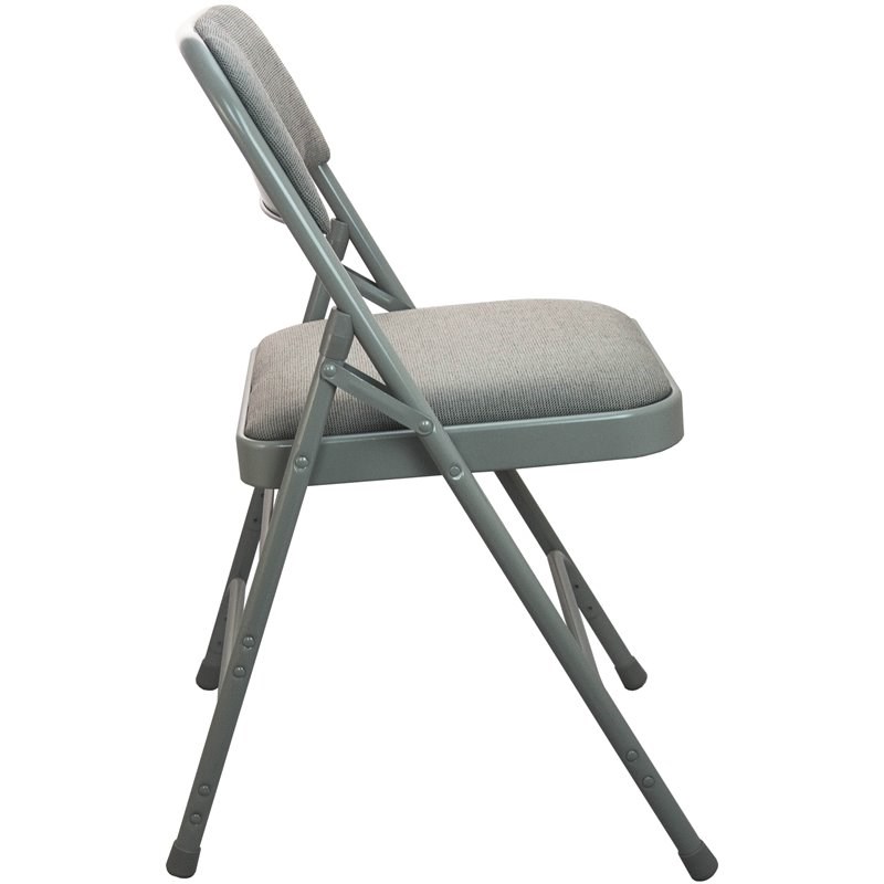 Flash Furniture Advantage Fabric Padded Metal Folding Chair in Gray