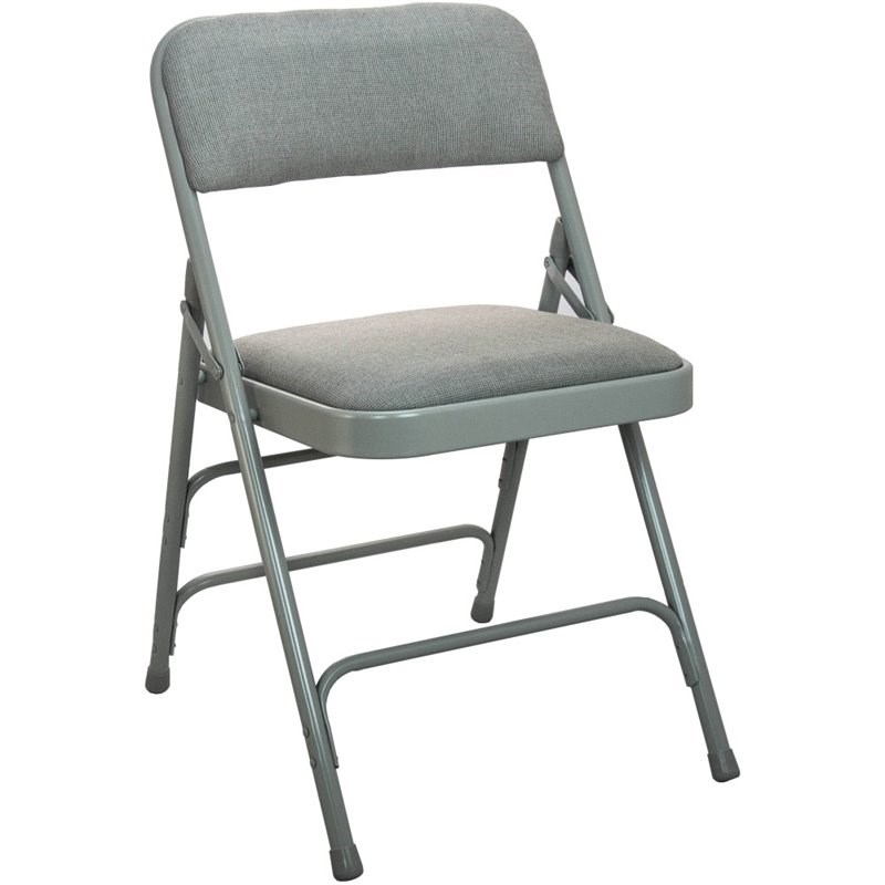 Flash Furniture Advantage Fabric Padded Metal Folding Chair in Gray