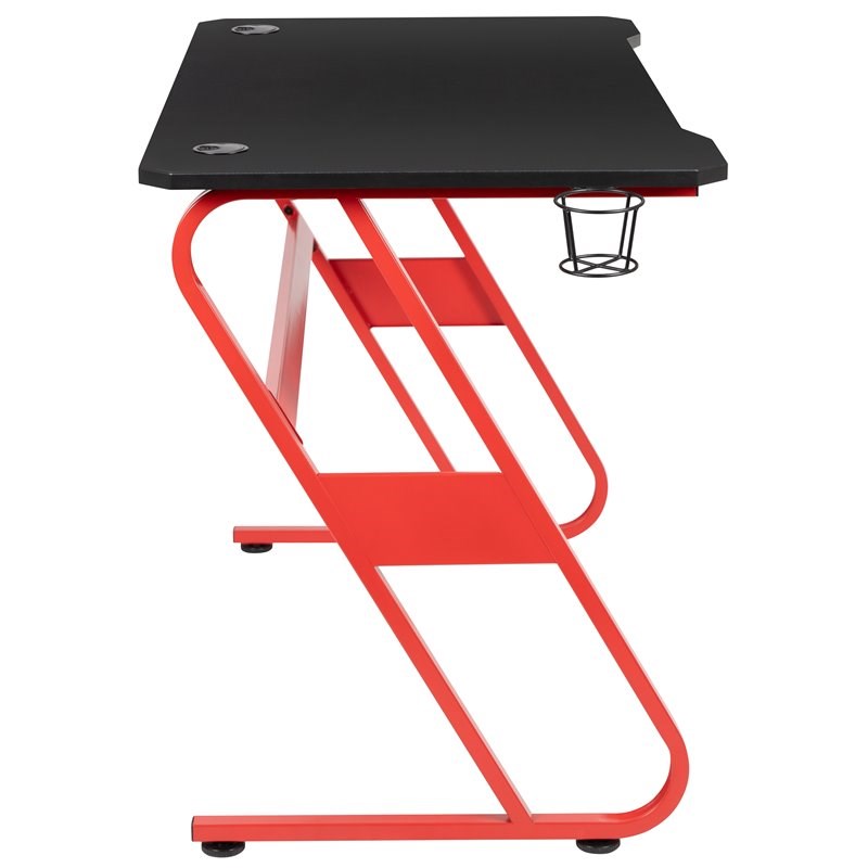 Flash Furniture Gaming Desk with Cup Holder in Red