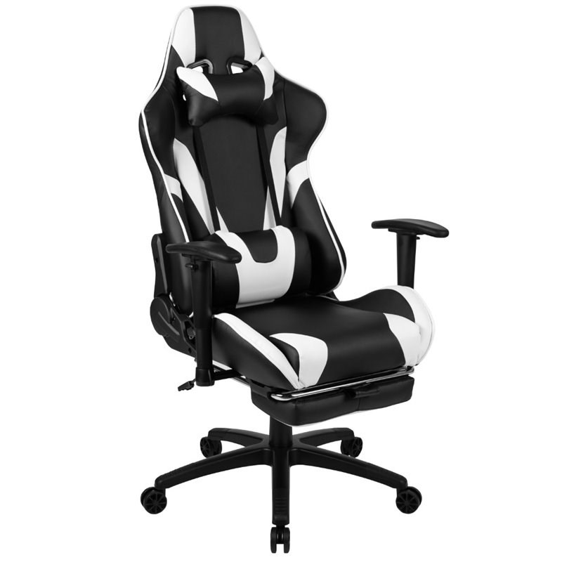 Flash Furniture Gaming Desk and Reclining Swivel Chair in Black