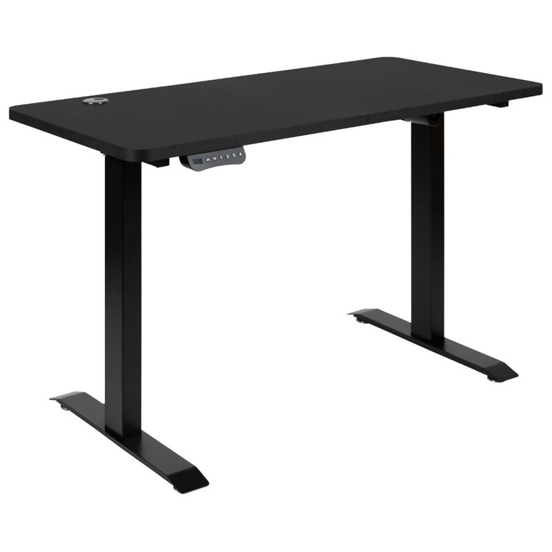 Flash Furniture Electric Standing Up Desk with Mesh Executive Chair in Black