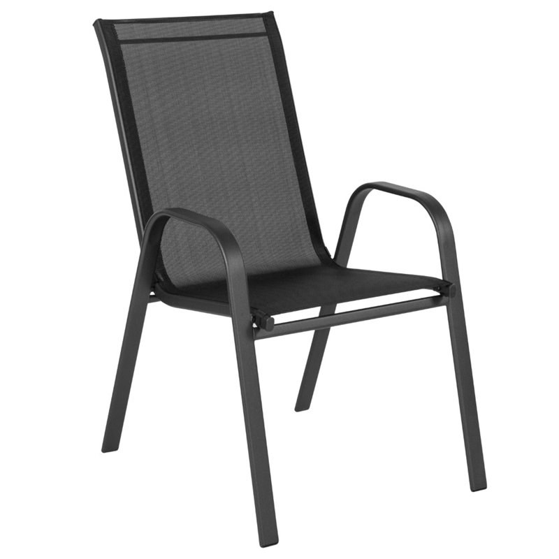 stackable patio chairs black