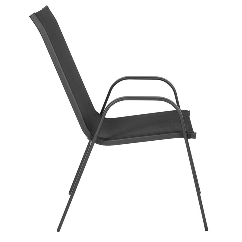 brazos series black outdoor stack chair