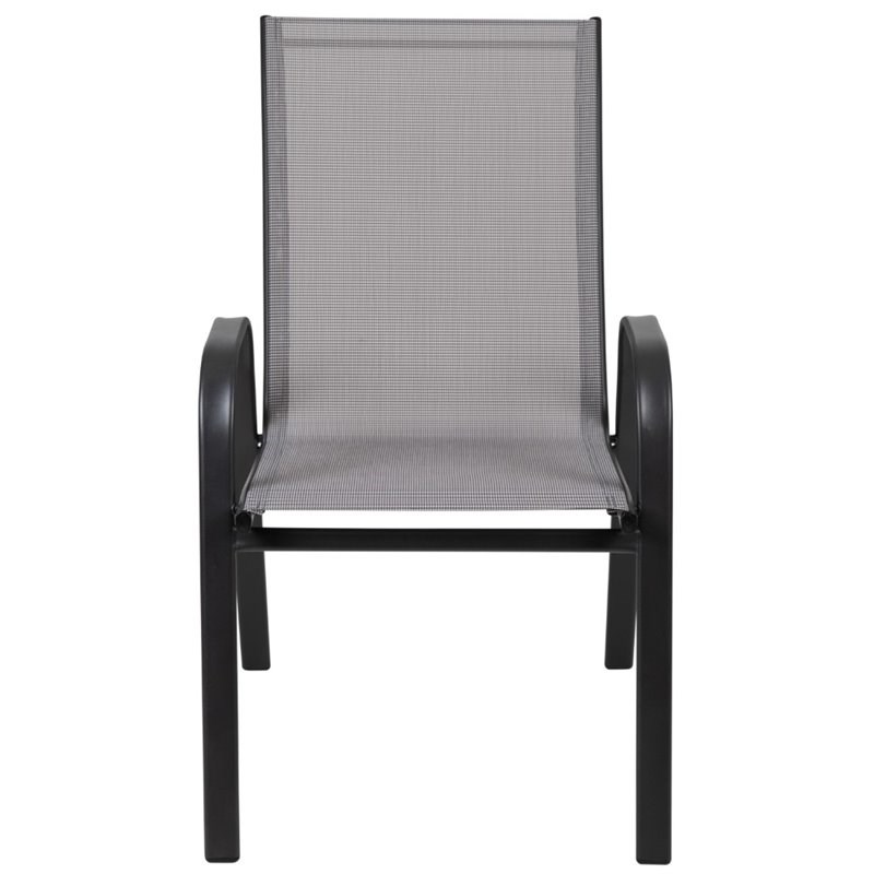 flash furniture brazos series black outdoor stack chair