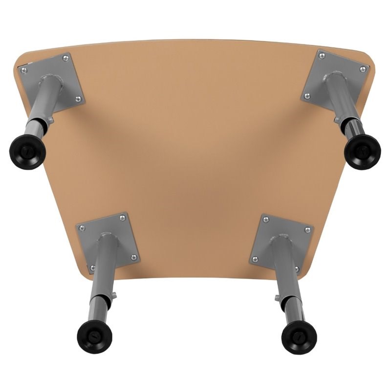 Flash Furniture Hexagonal Collaborative Adjustable Student Desk in Natural