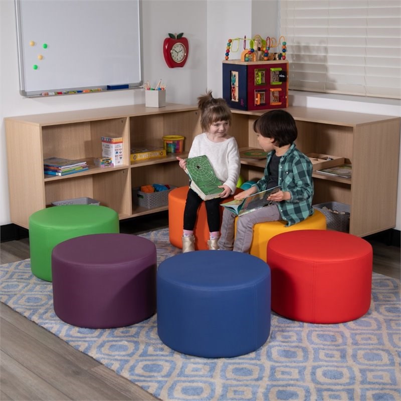 18 Seat Height Flash Furniture Soft Seating Collaborative Circle for Classrooms and Common Spaces Red 