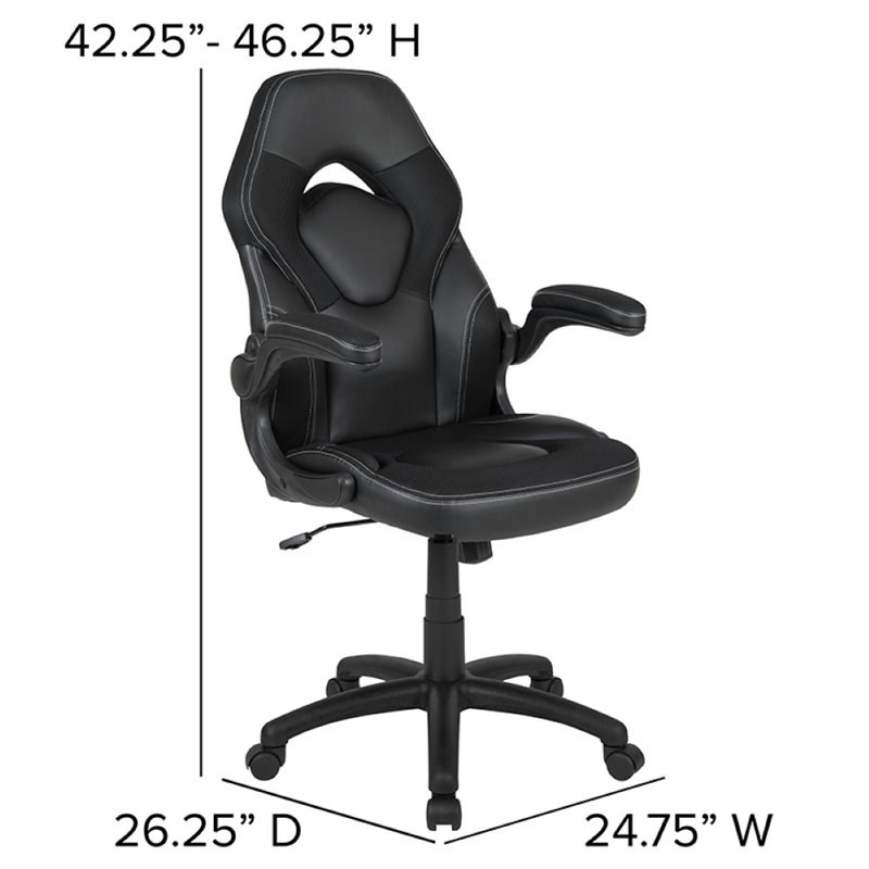 Flash Furniture Gaming Desk and Racing Swivel Chair Set in Black
