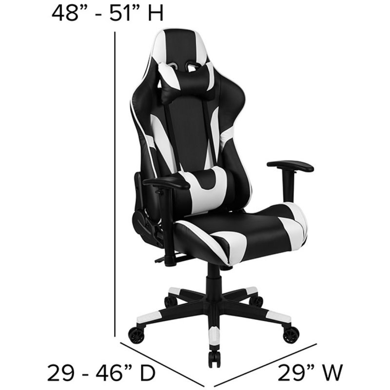 Flash Furniture Gaming Desk and Racing Reclining Chair Set in Black
