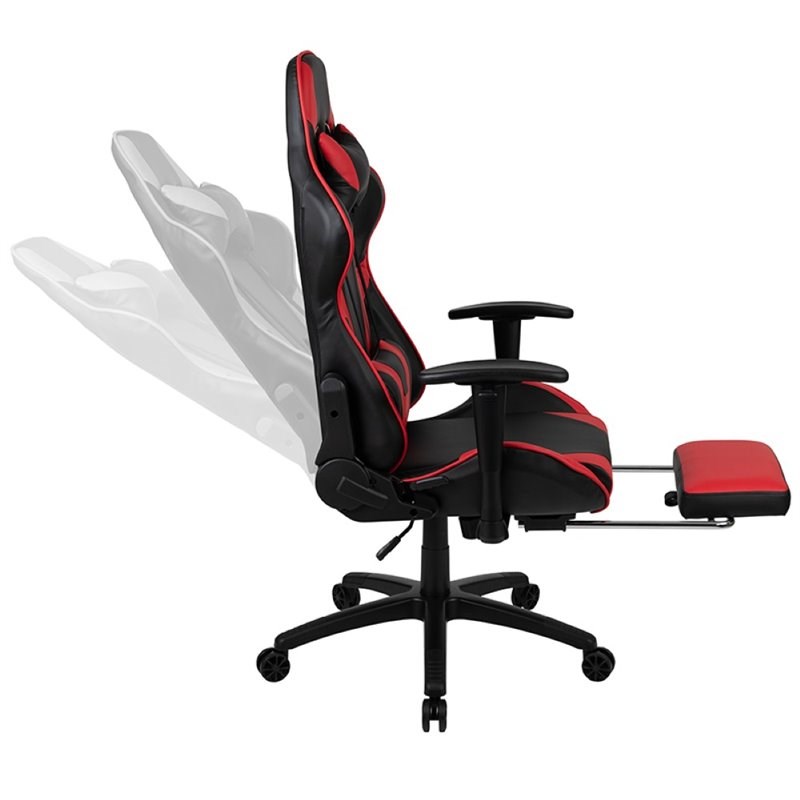 Flash Furniture Gaming Desk and Racing Reclining Chair Set in Black and Red