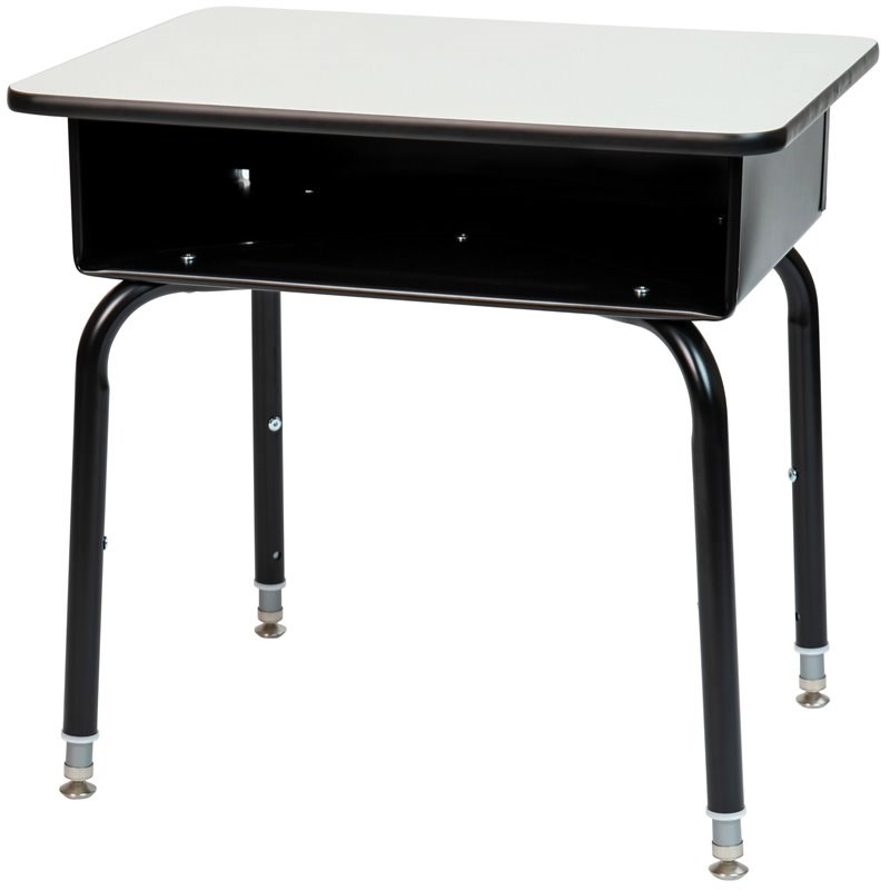 Flash Furniture Open Front Laminate Top Classroom Desk in Gray