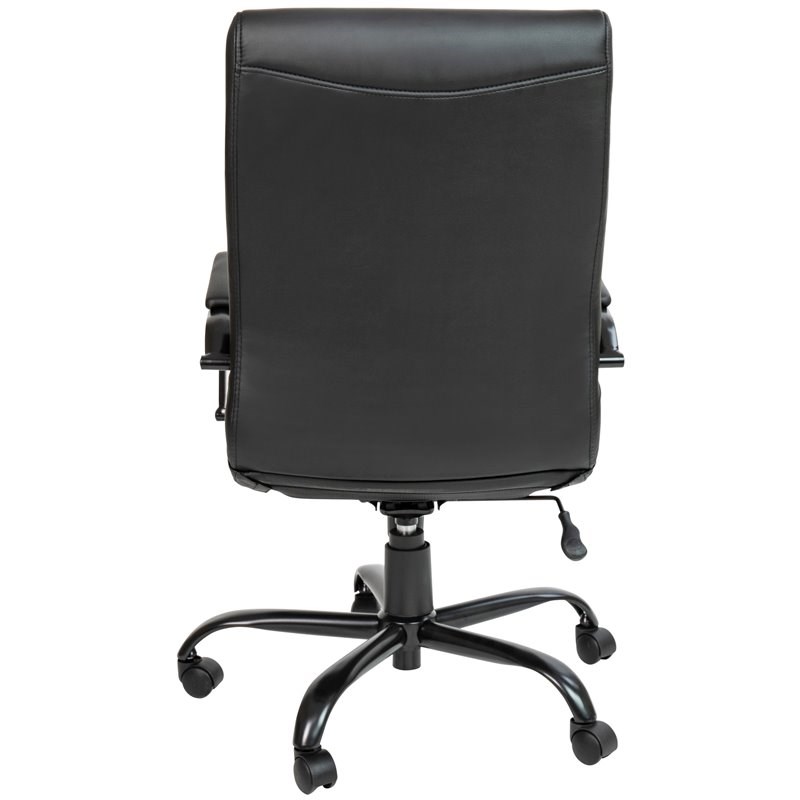 Flash Furniture Leather High Back Office Chair in Black