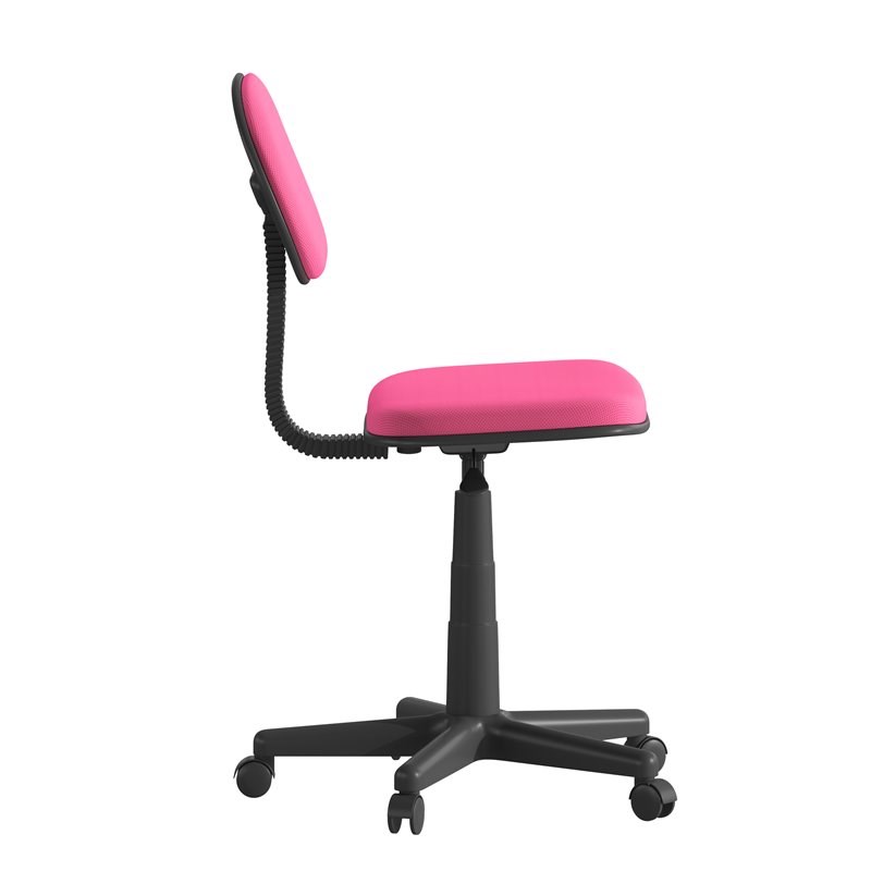 Flash Furniture Swivel Plastic Office Chair with Padded Back and Seat in Pink