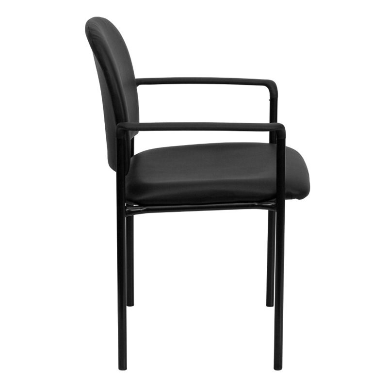 Flash Furniture Comfortable Side Guest Chair in Black