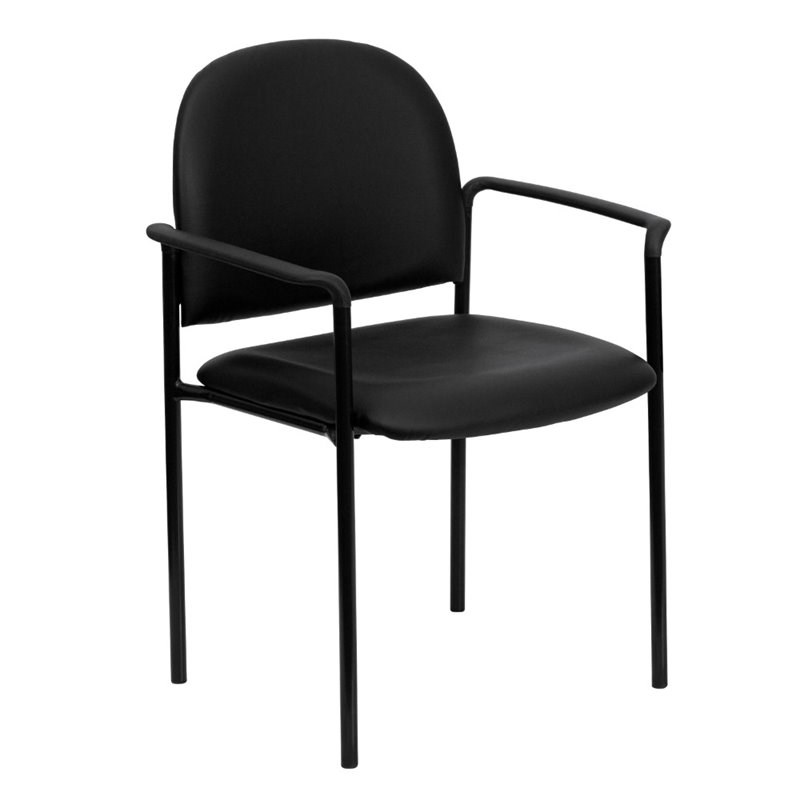 Flash Furniture Comfortable Side Guest Chair in Black