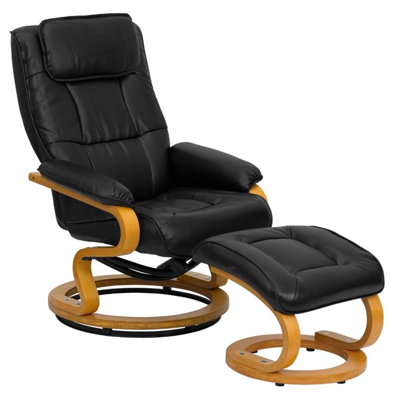 Flash Furniture Contemporary Leather, Large Black Leather Recliner Chair