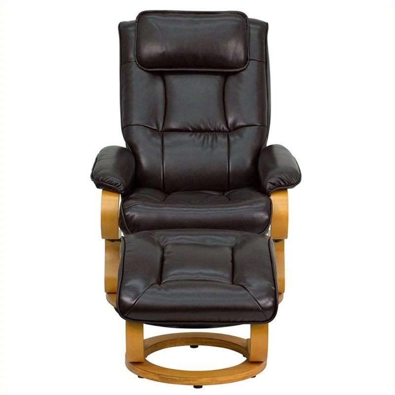 flash furniture contemporary leather recliner and ottoman