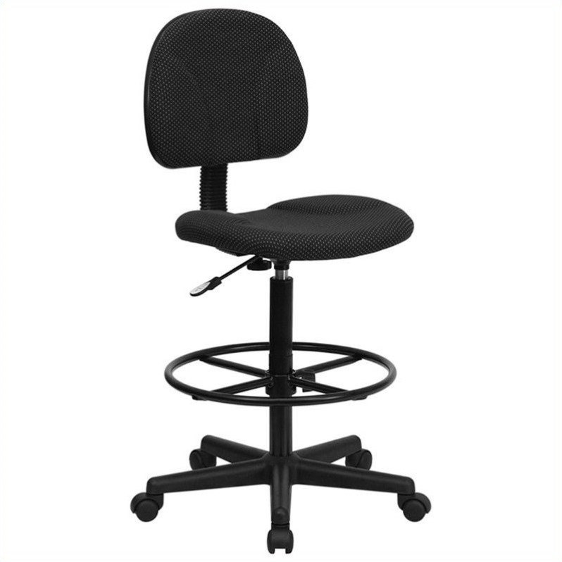 Flash Furniture Patterned Ergonomic Drafting Chair in Black