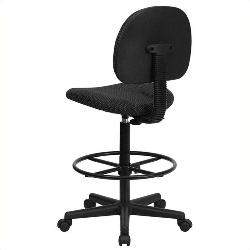 Flash Furniture Patterned Ergonomic Drafting Chair in Black