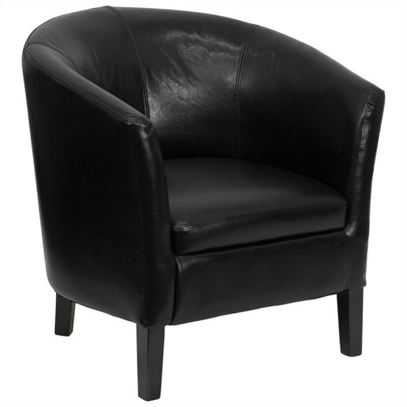 Flash Furniture Barrel Shaped Guest Chair in Black
