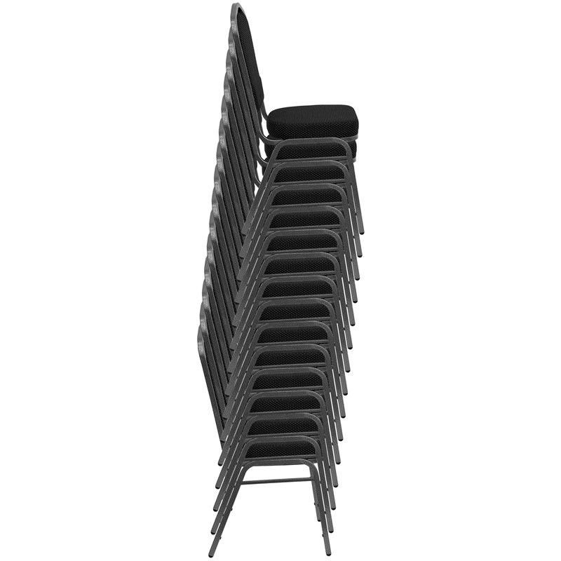 Flash Furniture Hercules Stacking Banquet Stacking Chair in Black