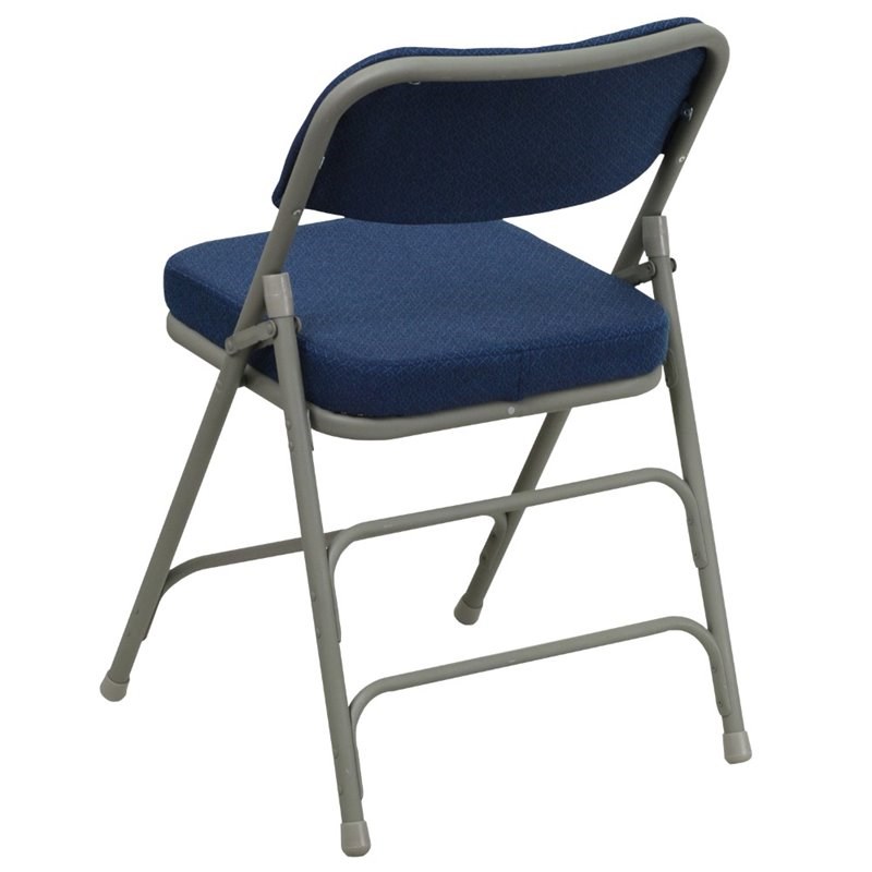Flash Furniture Hercules Fabric Upholstered/Metal Folding Chair in Navy/Gray