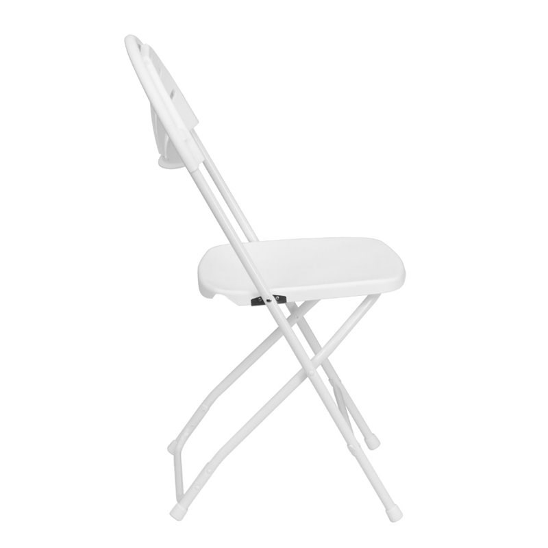 Flash Furniture Hercules Plastic Fan Back Folding Chair in White