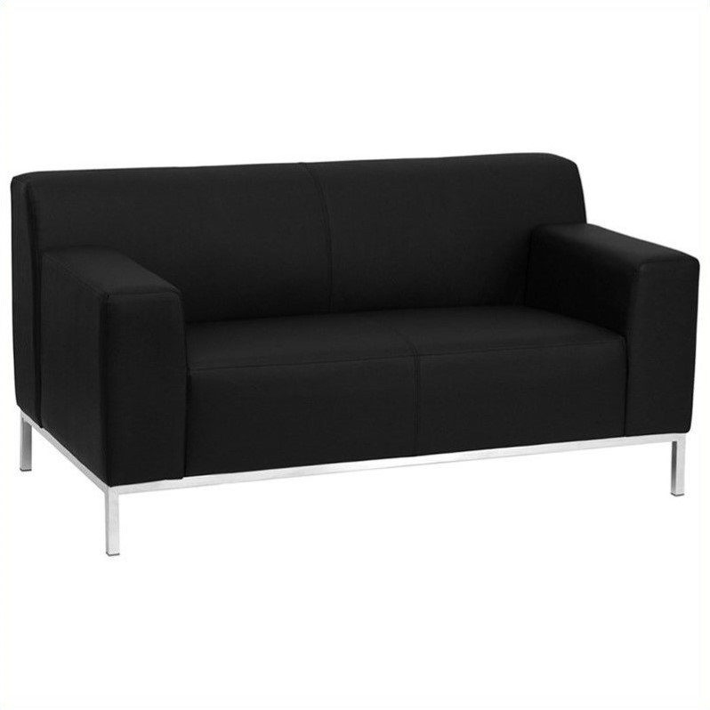 Flash Furniture Hercules Definity Series Love Seat in Black