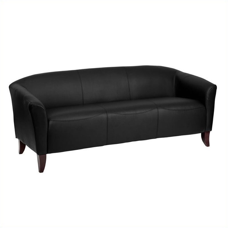 Flash Furniture Hercules Imperial Leather Sofa in Black and Cherry